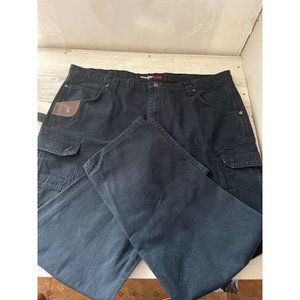 Wrangler Riggs Workwear black carpenter work pants size 44x32